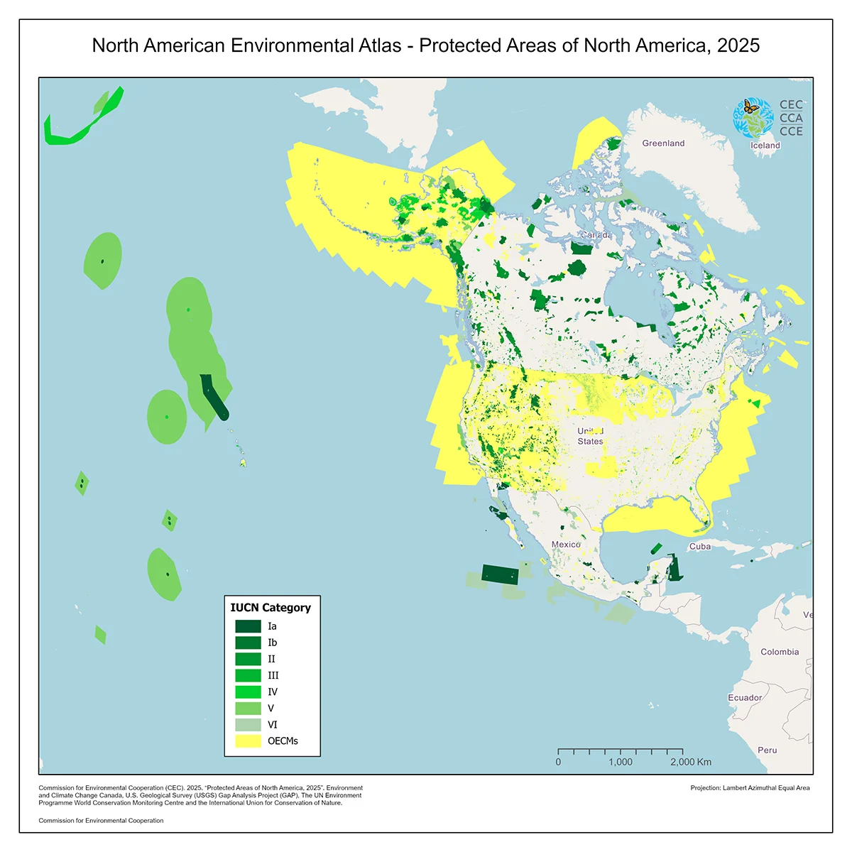 Protected Areas of North America 2025