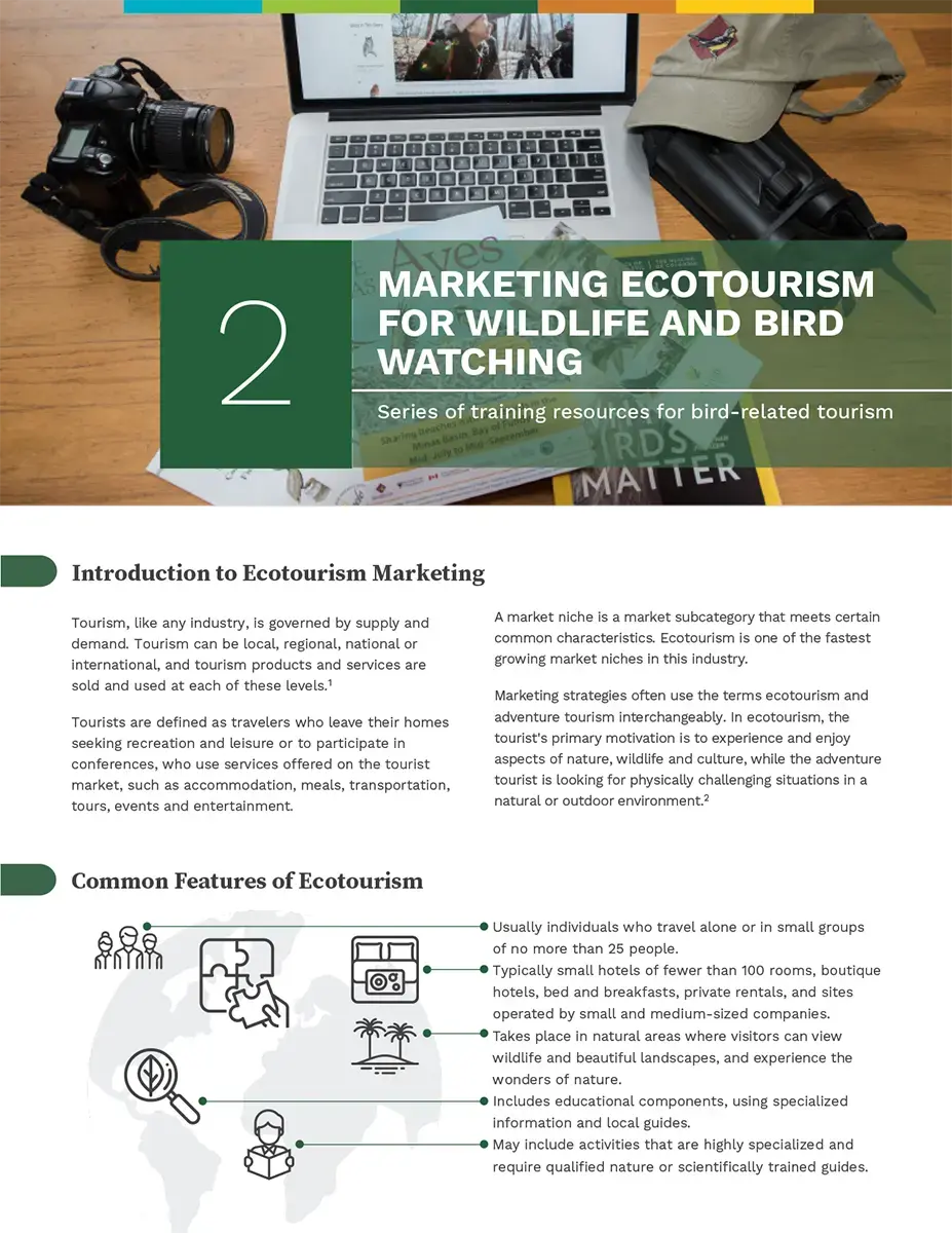 Cover: Series of training resources for bird-related tourism