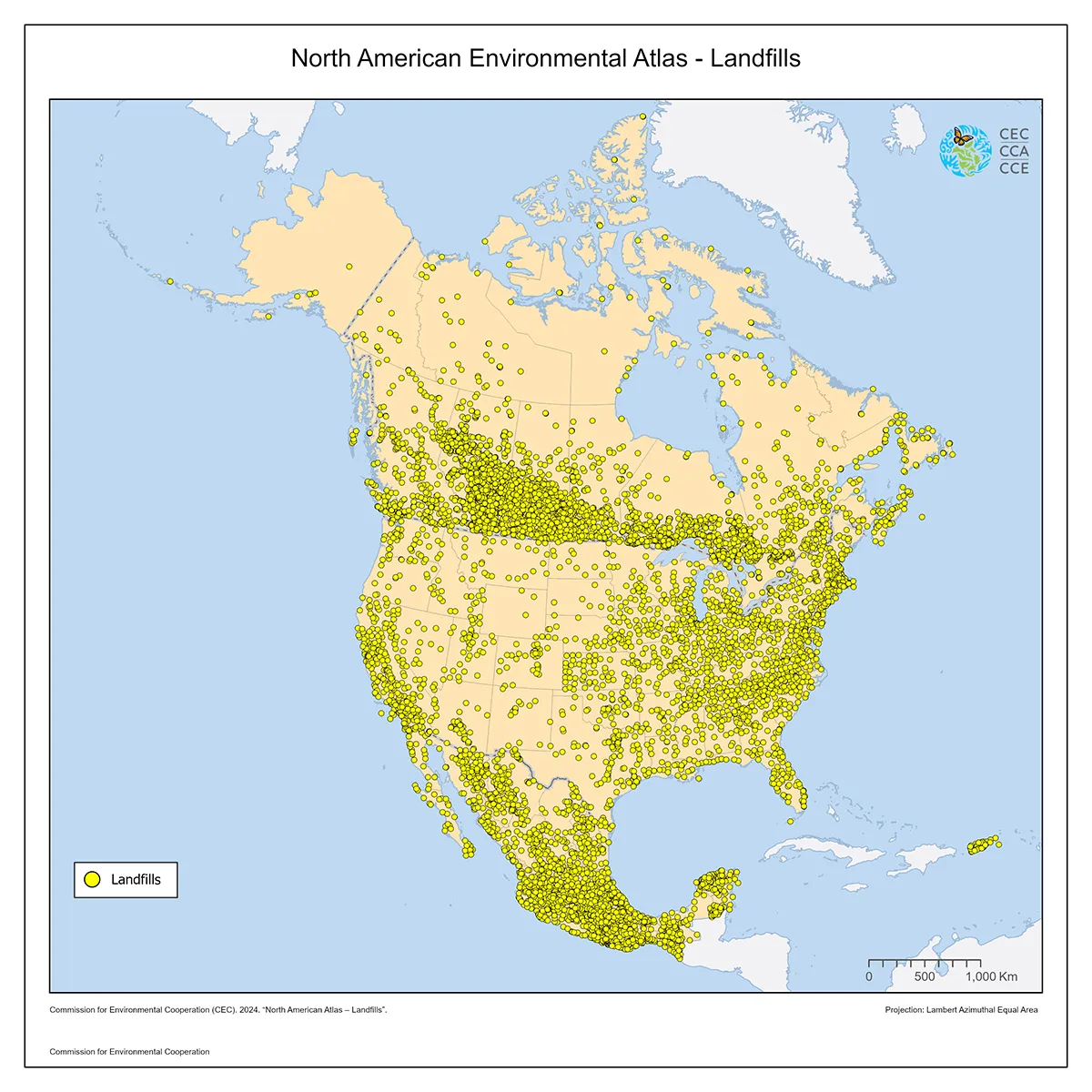 Map of North American Landfills