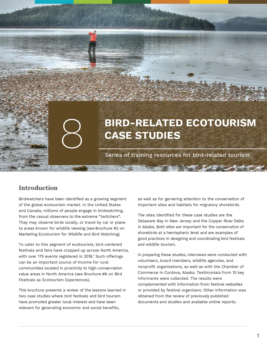 Cover: Series of training resources for bird-related tourism