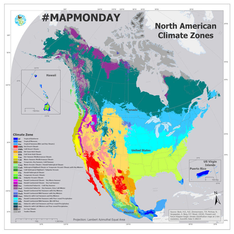Climate Zones In North America 1501