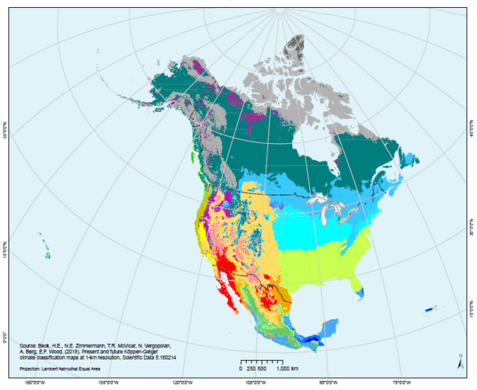 Climate Zones of North America